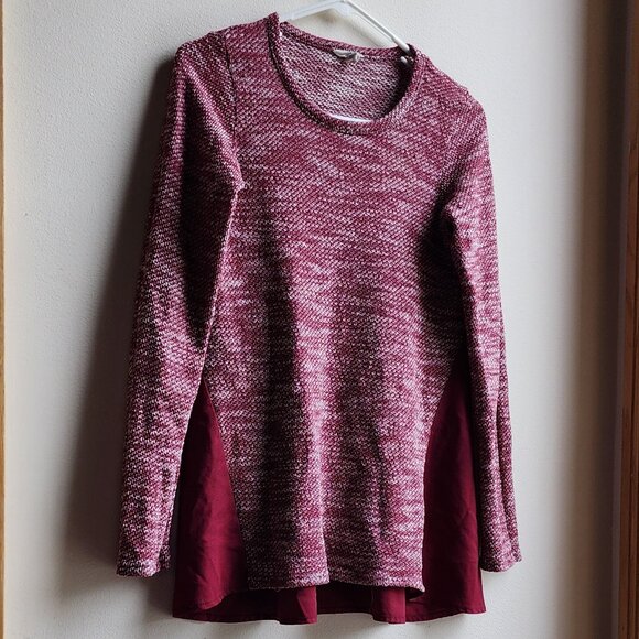 Lucky Brand Red/Cream Textile Knit Flowing Jersey Size Small - Picture 3 of 12